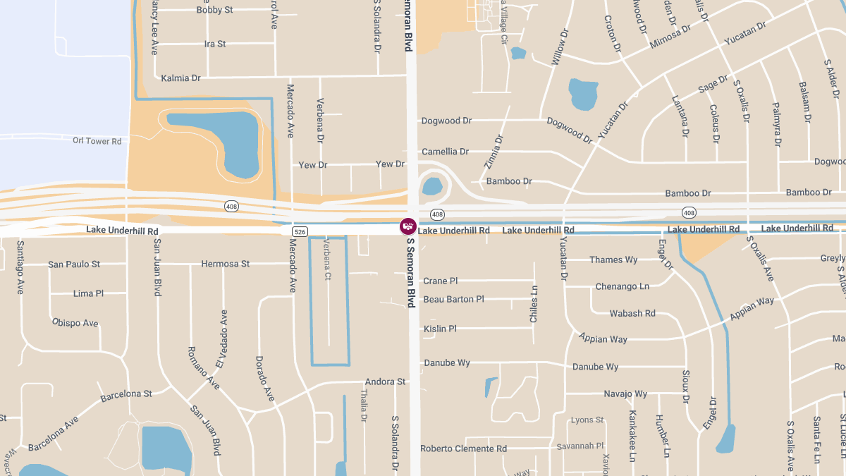 Crash with Injuries at Lake Underhill Rd & S Semoran Blvd