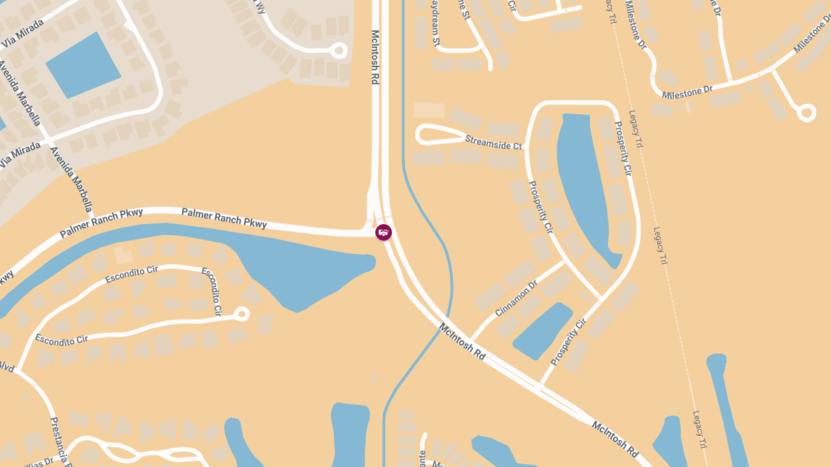 Crash with Injuries at Palmer Ranch Pkwy & McIntosh Rd