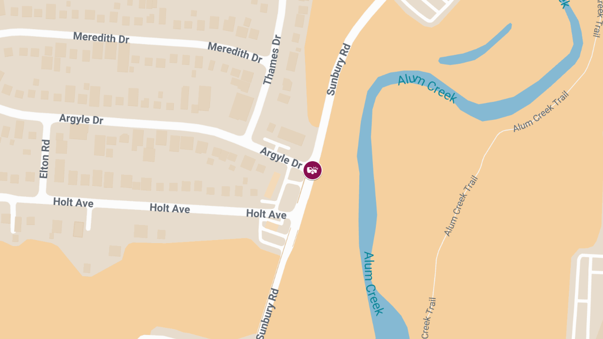 Crash with Injuries at Sunbury Rd & Argyle Dr
