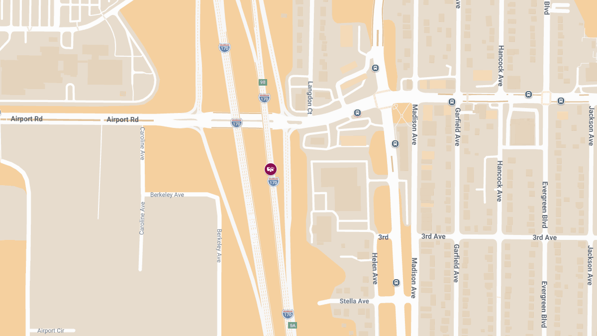 Crash with Injuries on I-170 SB near Airport Rd