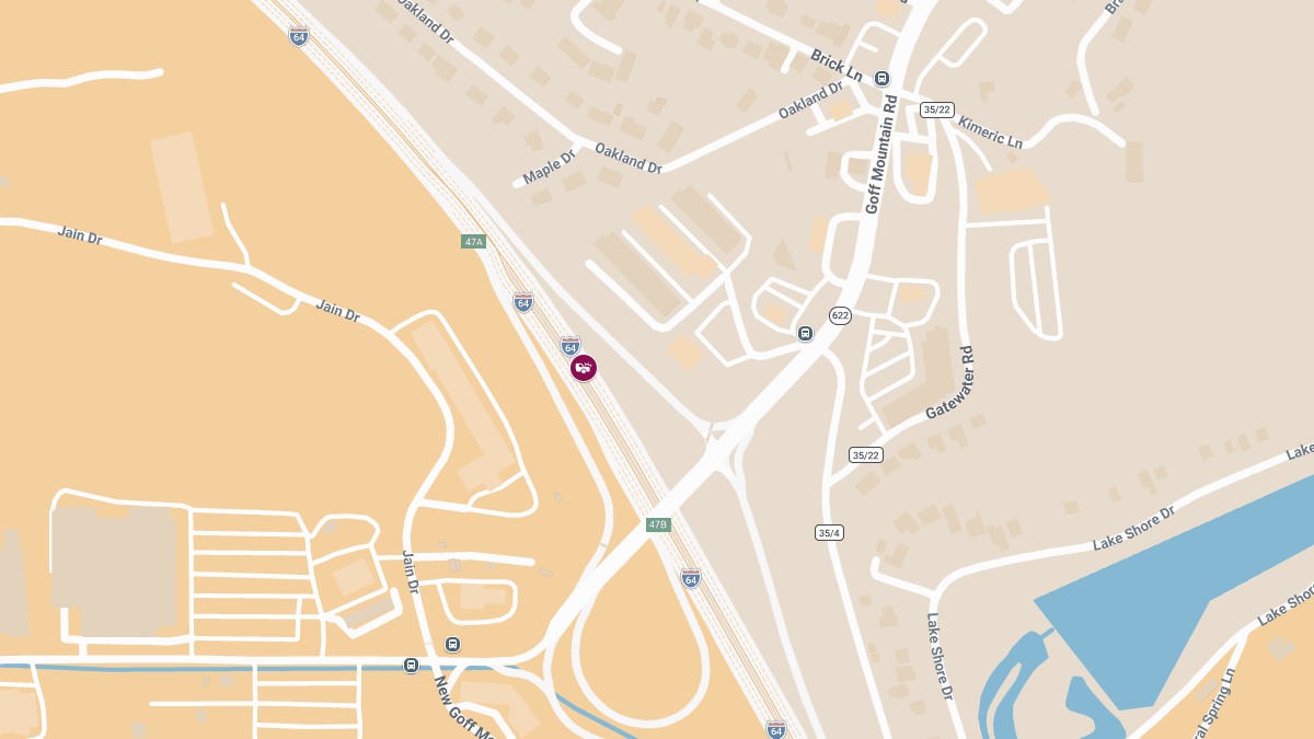 Crash with Injuries on I-64 E near Exit 49