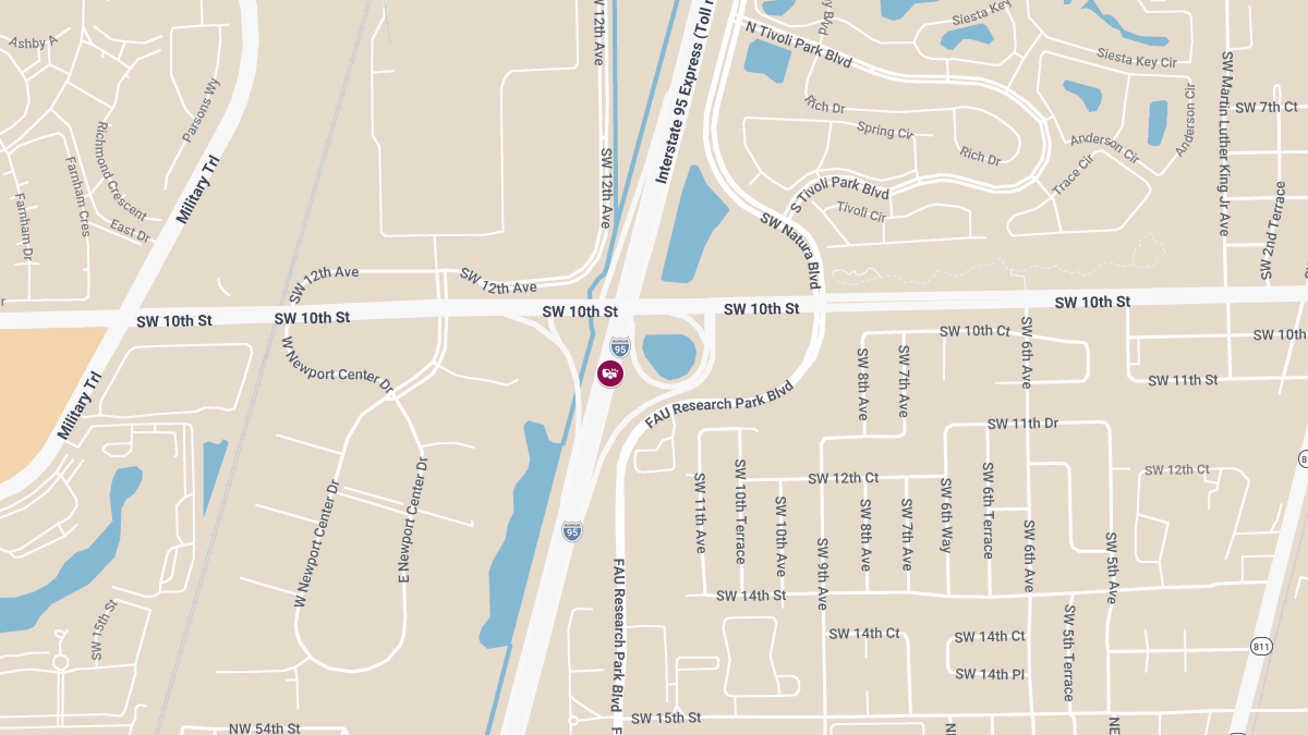 Crash with Injuries on I-95 NB Near SW 10th St