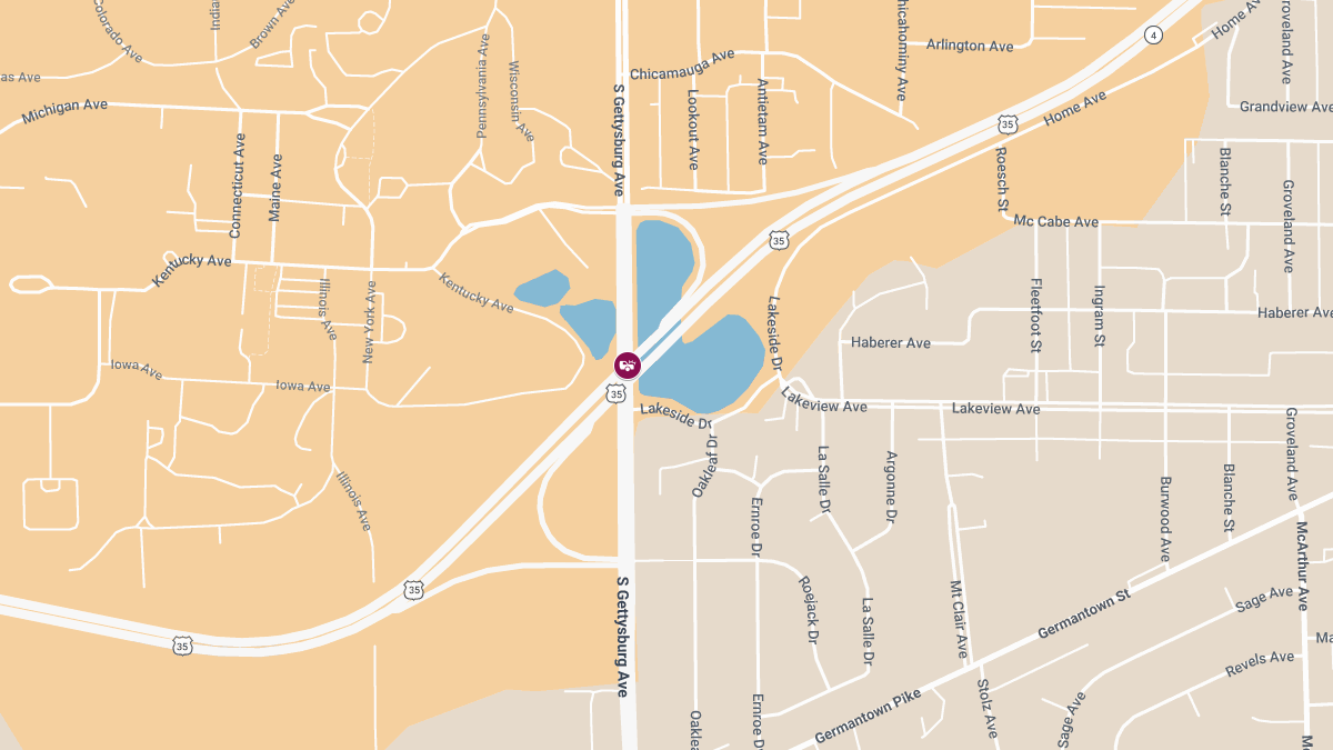 Crash with Injuries on US 35 at S Gettysburg Ave