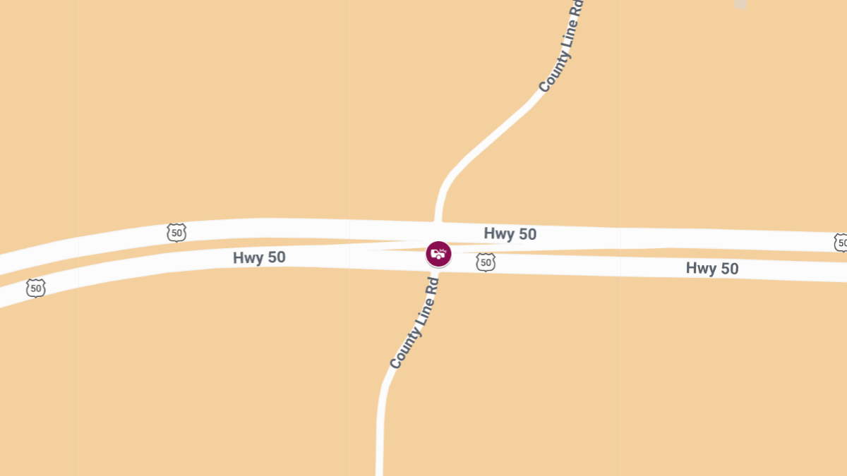 Crash with Injuries on US-50 at County Line