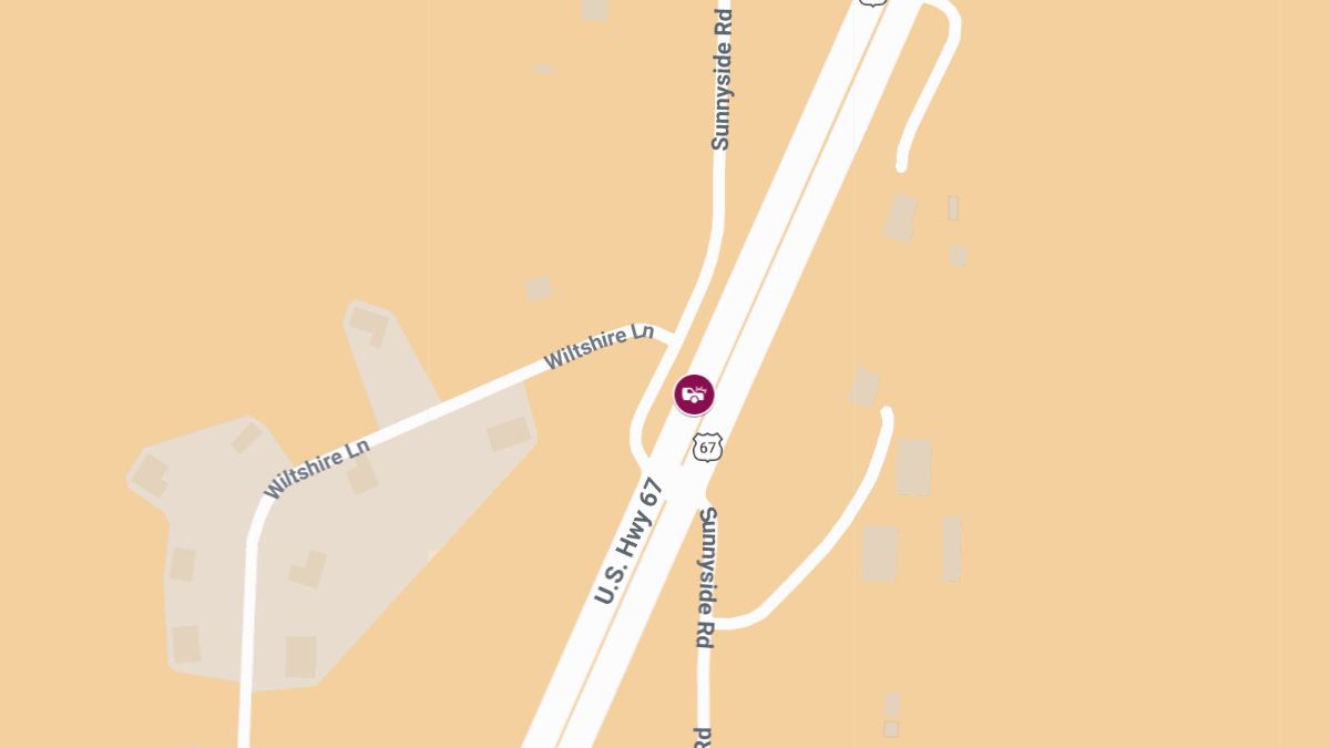 Crash with Injuries on US-67 at Sunnyside Rd