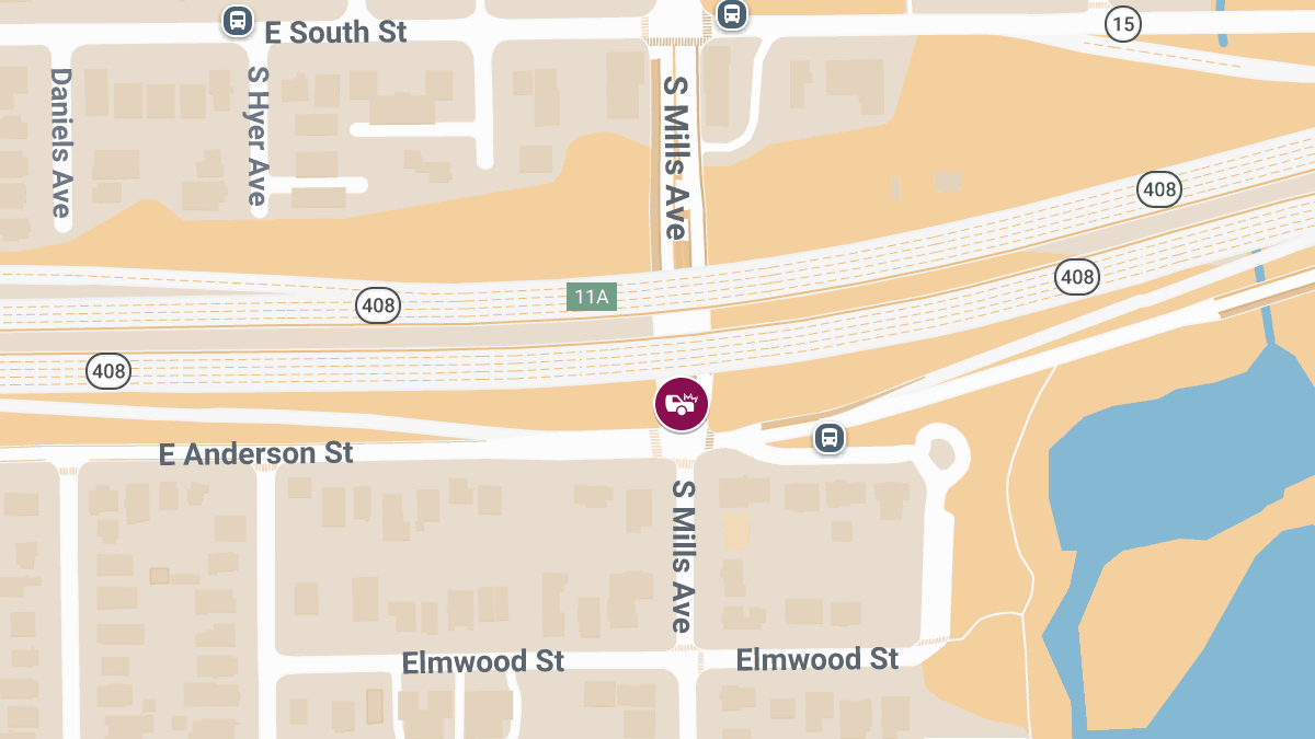 Crash with Injury at S Mills Ave & E Anderson St