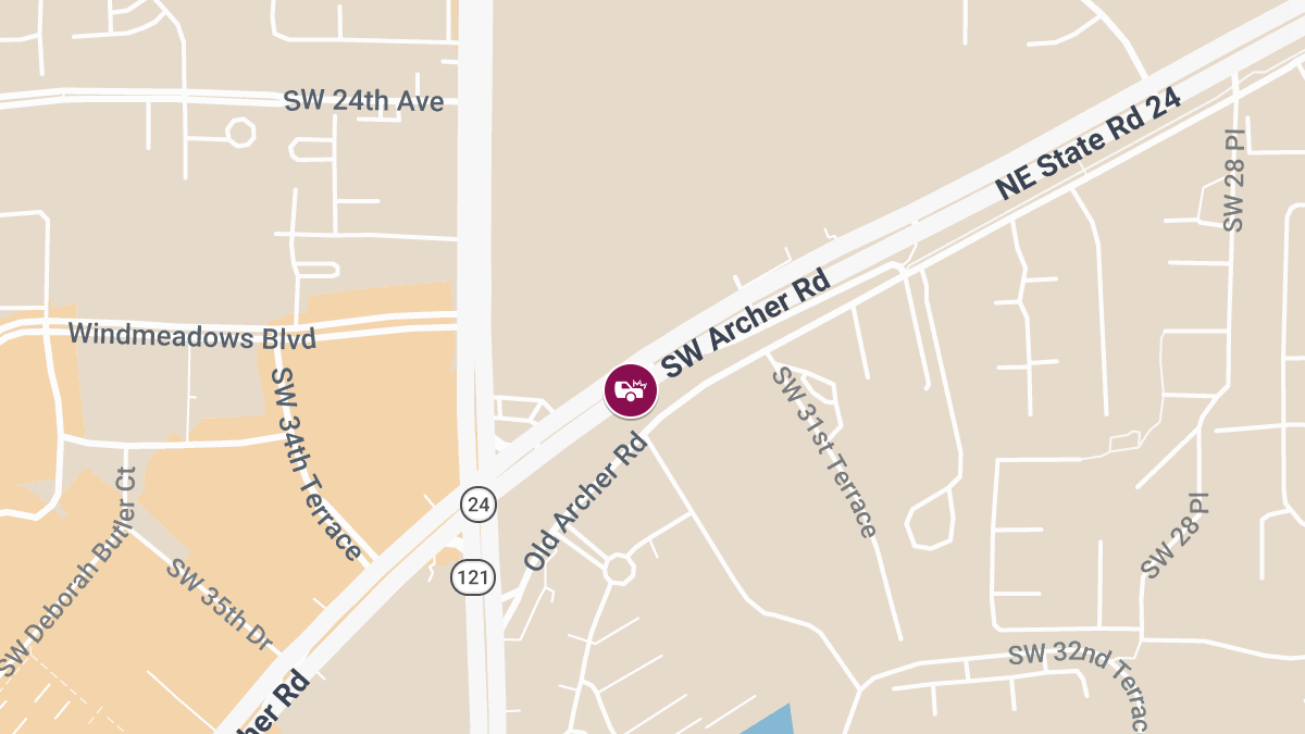 Emergency Units Respond to Vehicle Crash on SW Archer Rd