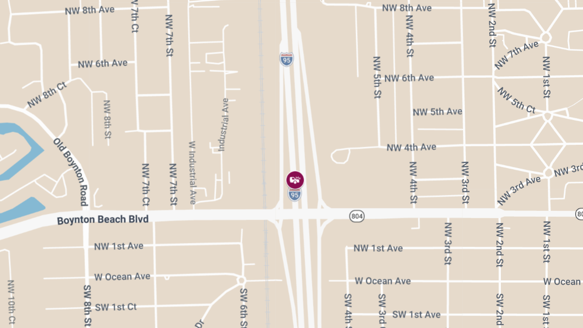 Fatal Crash Closes I-95 NB near Boynton Beach Blvd