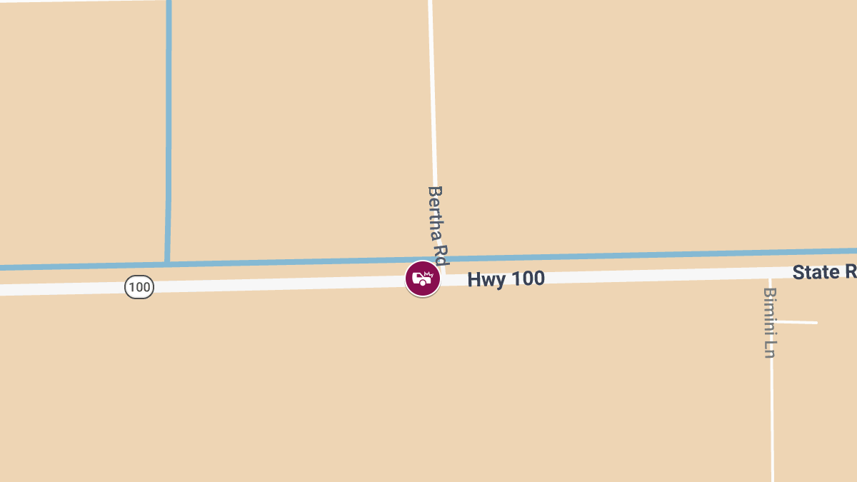 Fatal Crash Temporarily Closed All Lanes on SR-100 at Bertha Rd