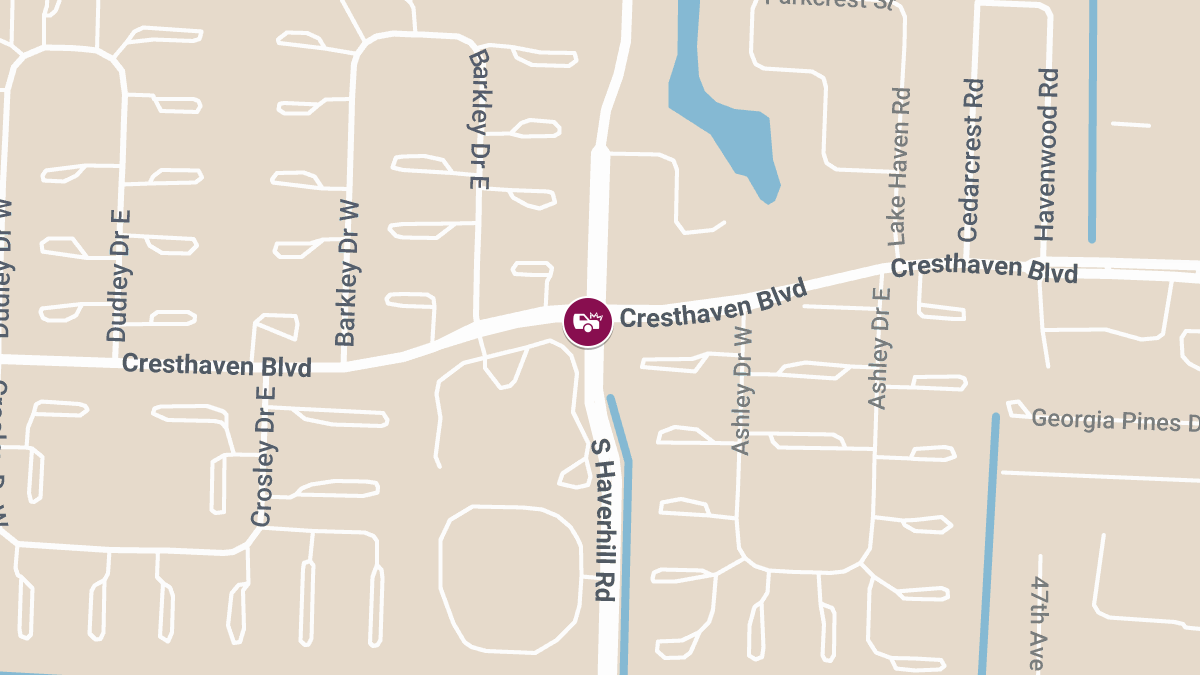 Fatal Crash on Haverhill Rd at Cresthaven Blvd