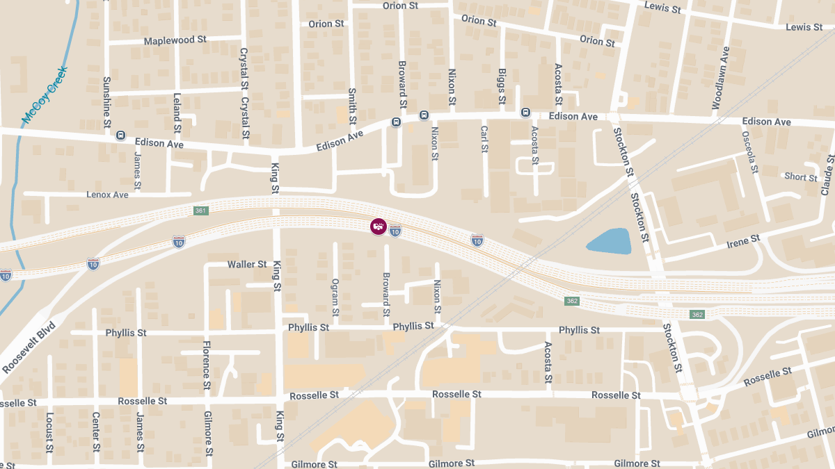 Fatal Crash with Construction Vehicle on I-10