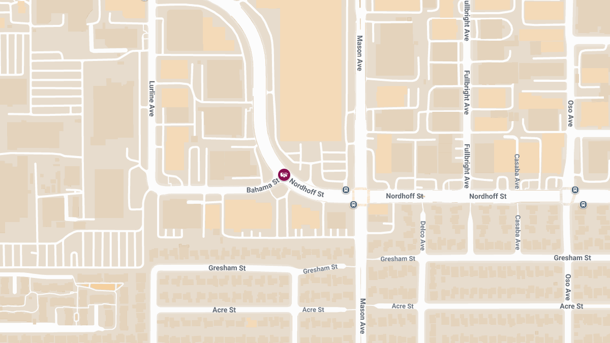 Fiery Crash Injures 3 at Nordhoff St & Bahama St