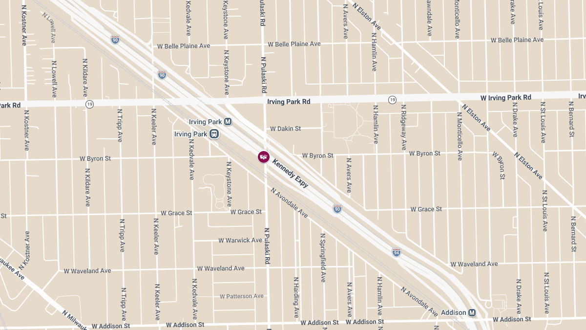 Four-Car Injury Crash on Kennedy Expy at Pulaski Rd