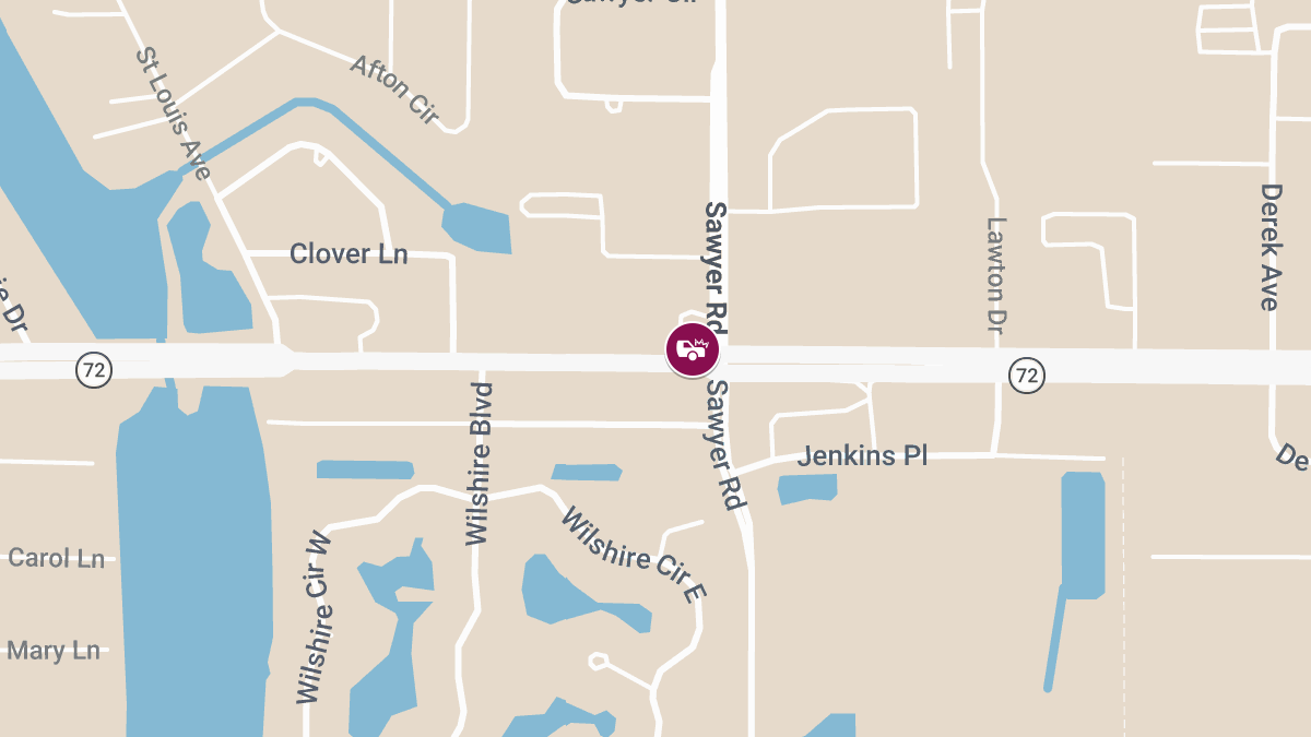 Injuries Reported in Crash at Clark Rd & Sawyer Rd