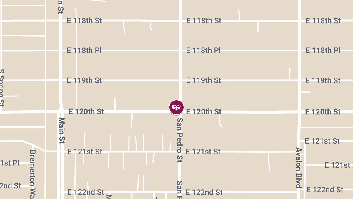 Injuries Reported in Crash at E 120th St & S San Pedro St