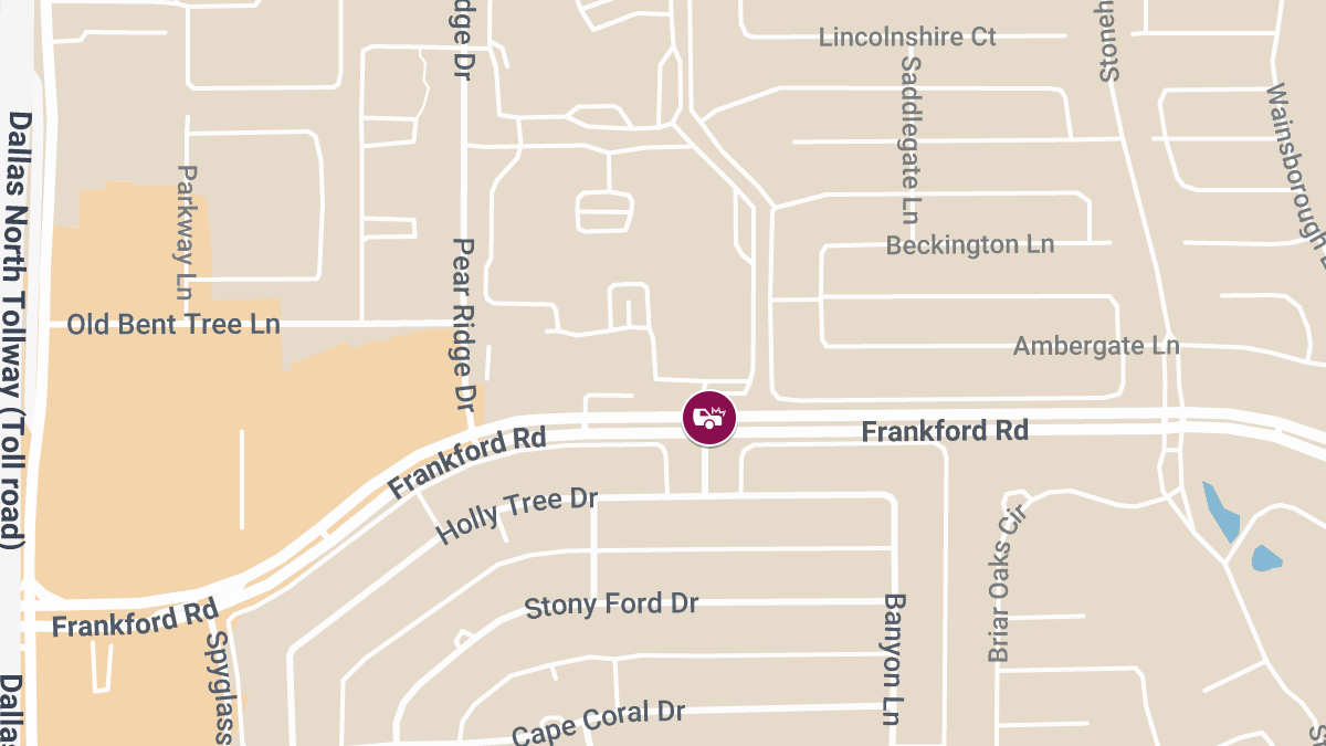 Injuries Reported in Crash at Frankford Rd & Coral Ridge Dr