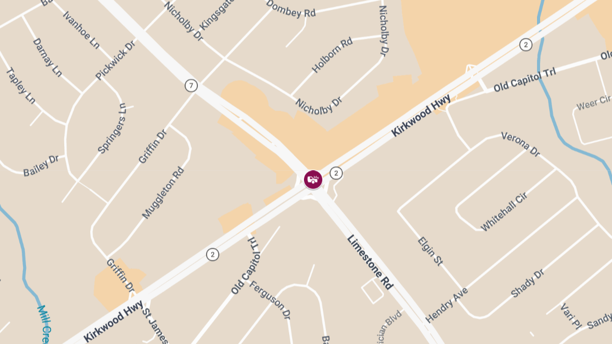 Injuries Reported in Crash at Kirkwood Hwy & Limestone Rd