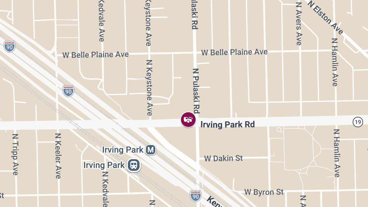 Injuries Reported in Crash at Pulaski Rd & Irving Park Rd