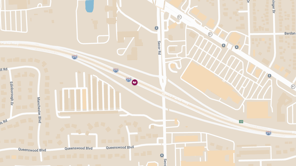 Injuries Reported in Crash on I-475 Near Secor Rd