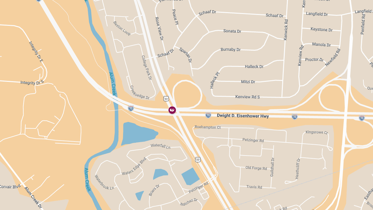 Injuries Reported in Crash on I-70 E and College Ave