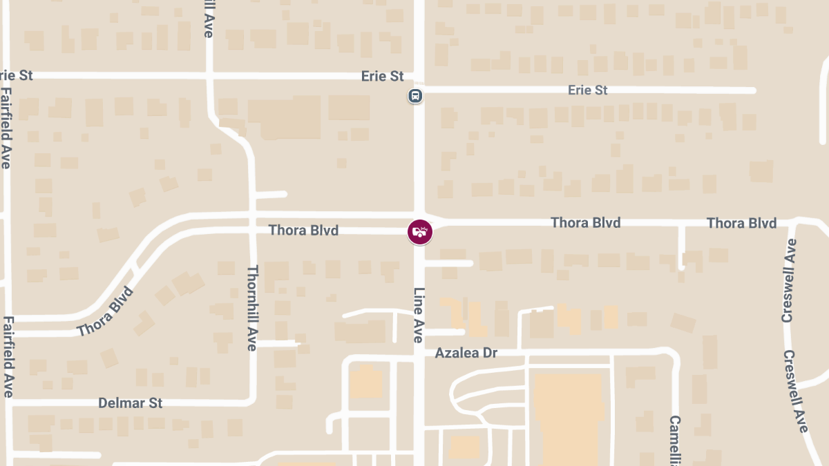 Injuries Reported in Two-Vehicle Crash at Line Ave and Thora Blvd