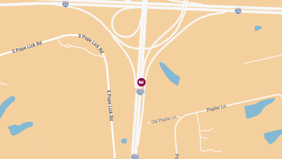 Injuries Reported in Two-Vehicle Crash on I-265 Near La Grange Rd