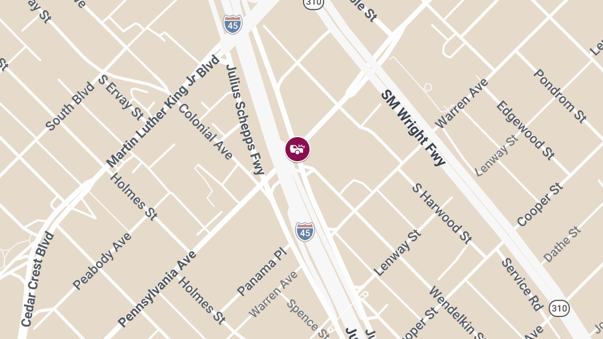 Injuries in Crash at Julius Schepps Fwy & Pennsylvania Ave