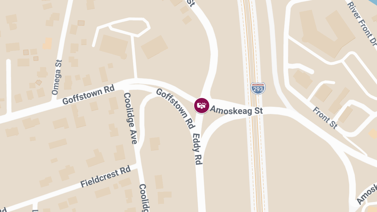 Injury Accident Reported at Eddy Rd & Goffstown Rd Near Amoskeag Circle