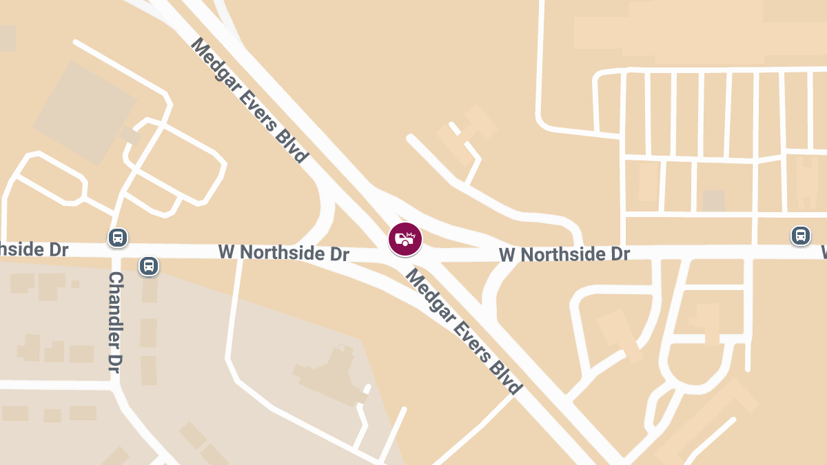 Injury Accident Reported at Northside Dr & Medgar Evers Blvd