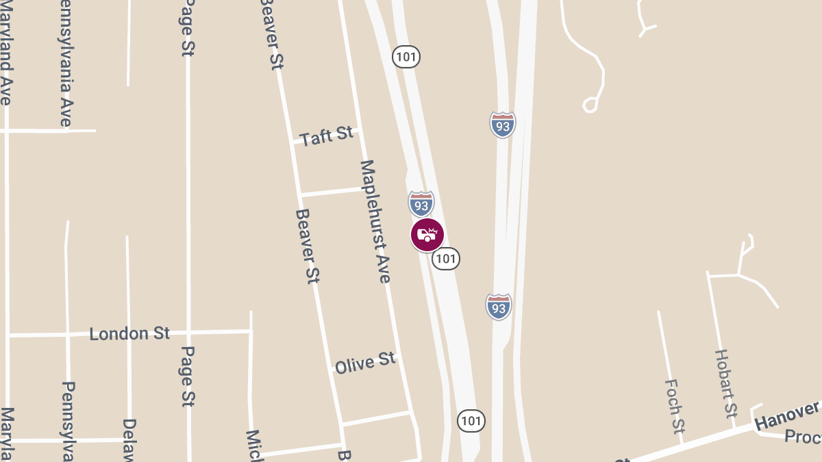Injury Accident Reported on I-93 N Near MM 21.2