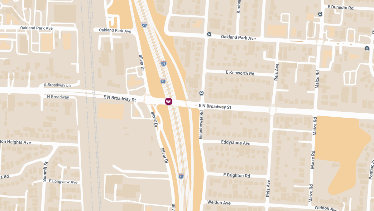 Injury Accident at I-71 S & E North Broadway St