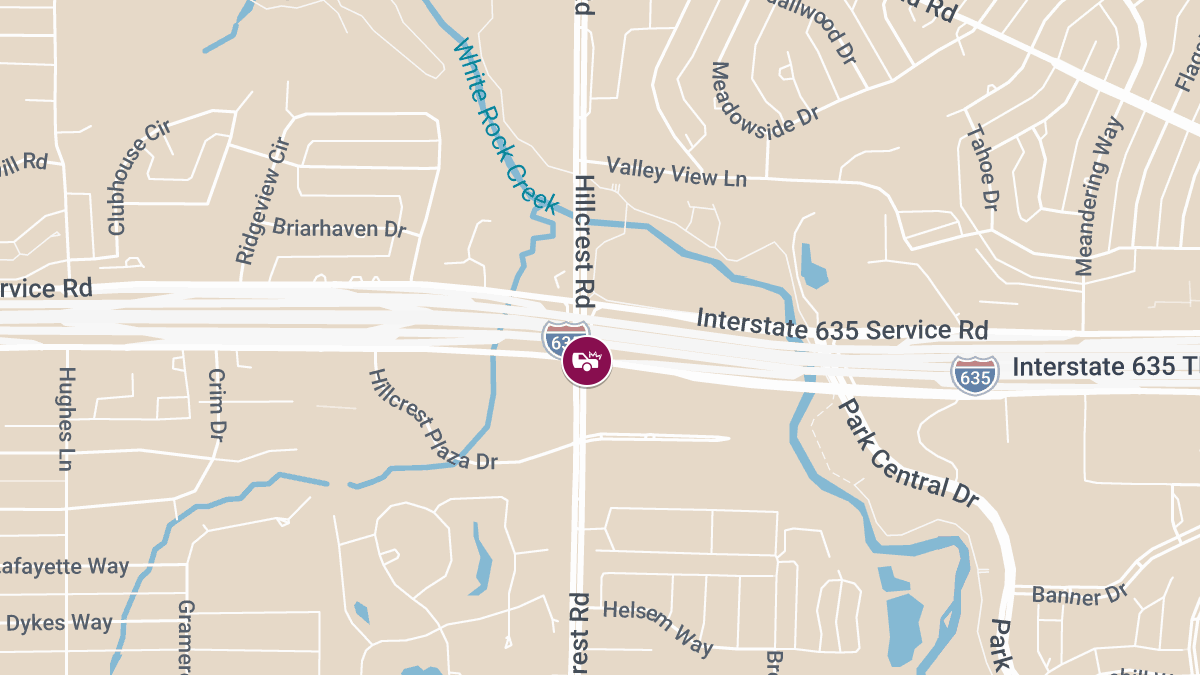 Injury Accident at LBJ Fwy & Hillcrest Rd