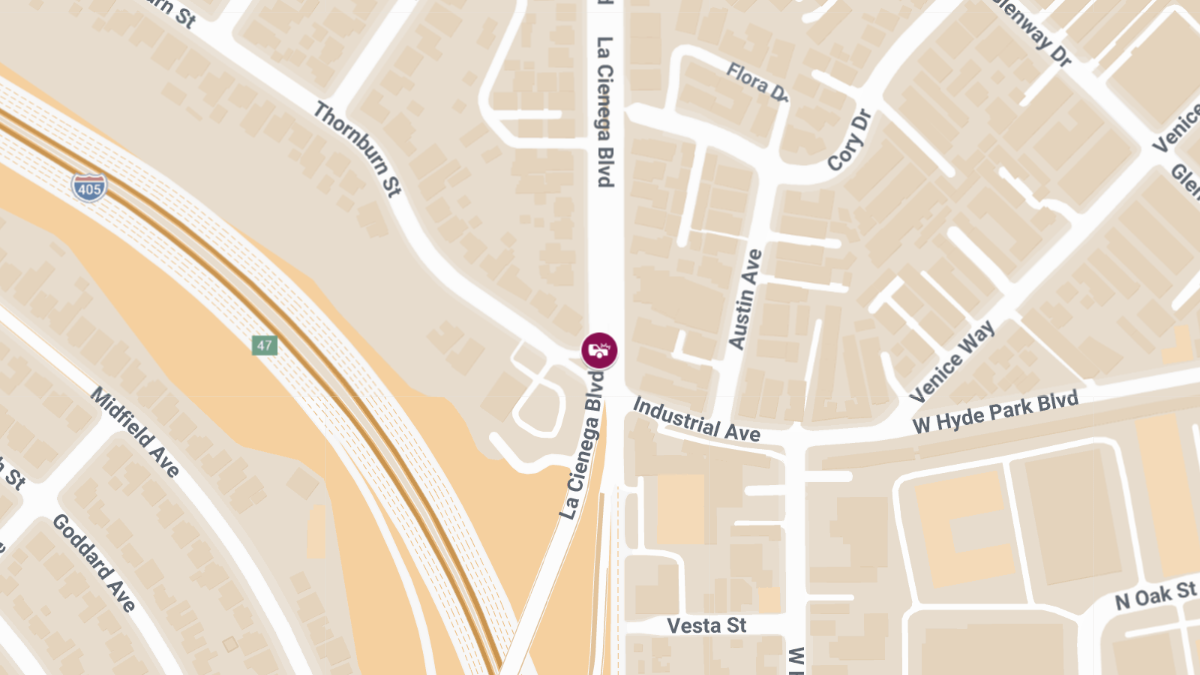 Injury Accident at La Cienega Blvd and Thornburn St