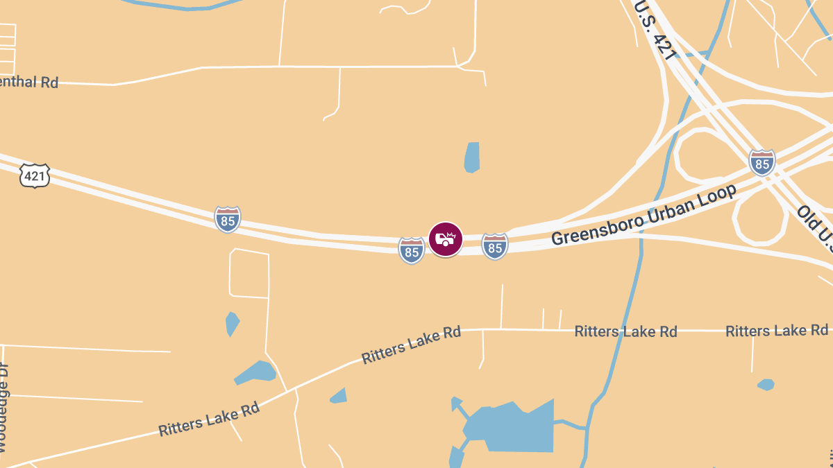 Injury Accident on I-85 Off-Ramp Near Battleground Ave