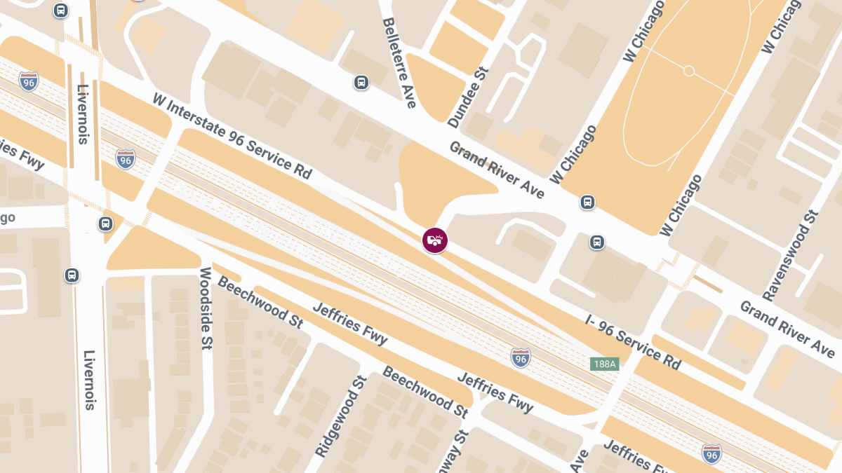 Injury Accident on I-96 Service Rd at W Chicago