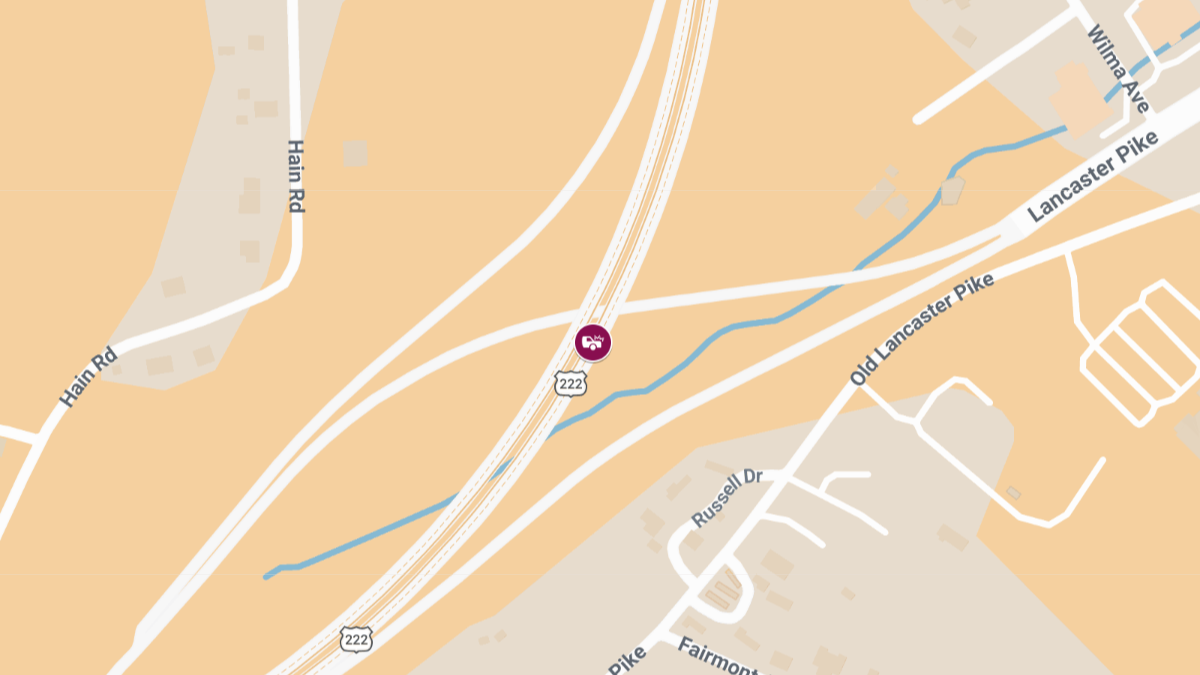 Injury Accident on Rte 222 NB Near Old Lancaster Pike