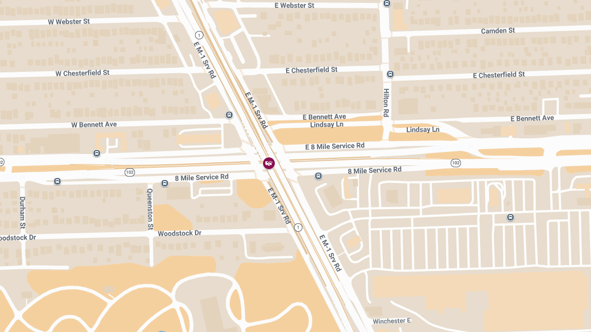 Injury Collision Near Woodward Ave and 8 Mile Rd