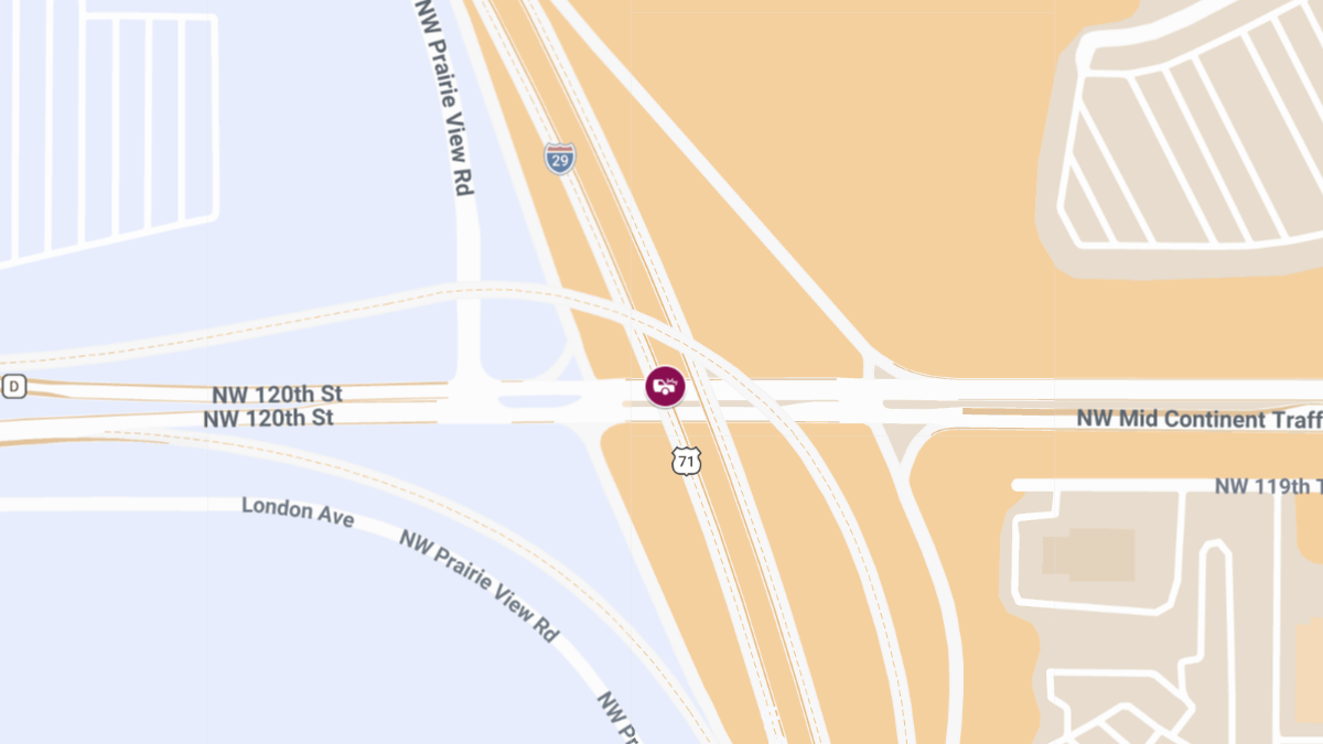 Injury Collision at 1-29 N & NW Cookingham Dr