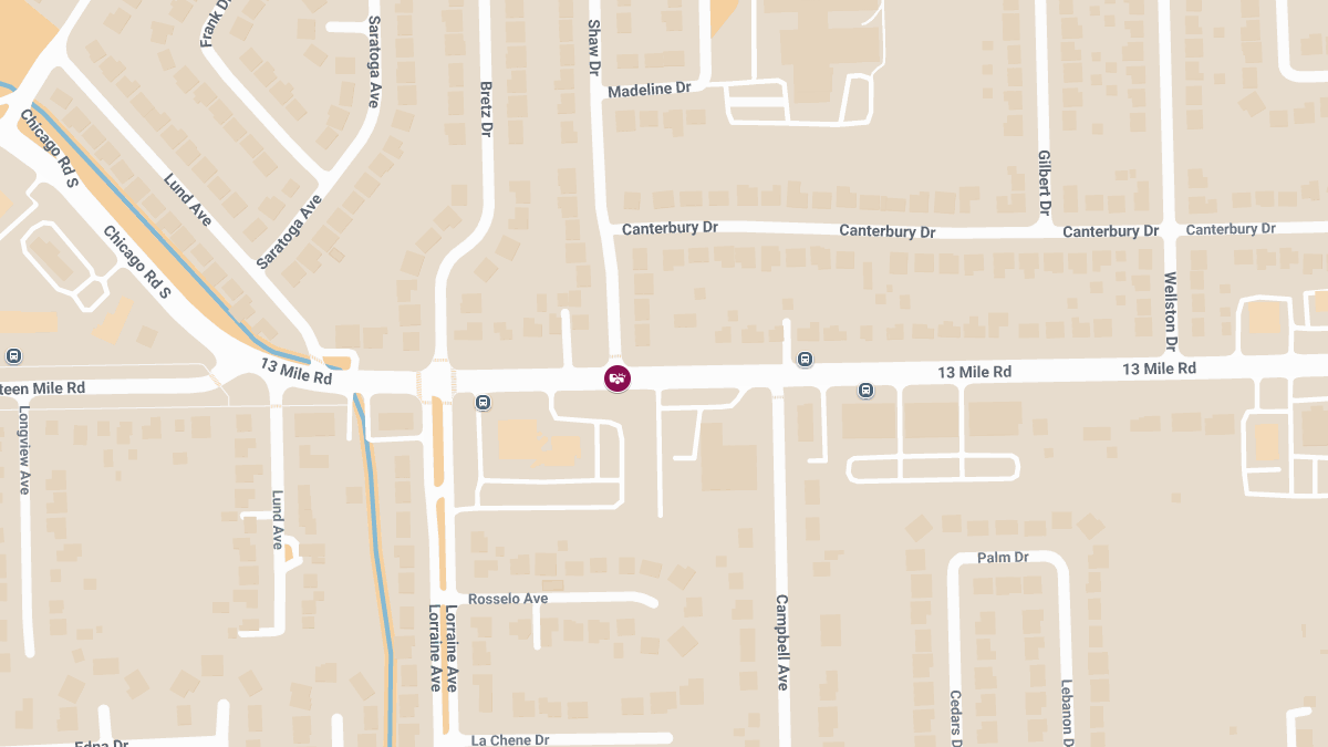 Injury Collision at 13 Mile Rd and Shaw Dr