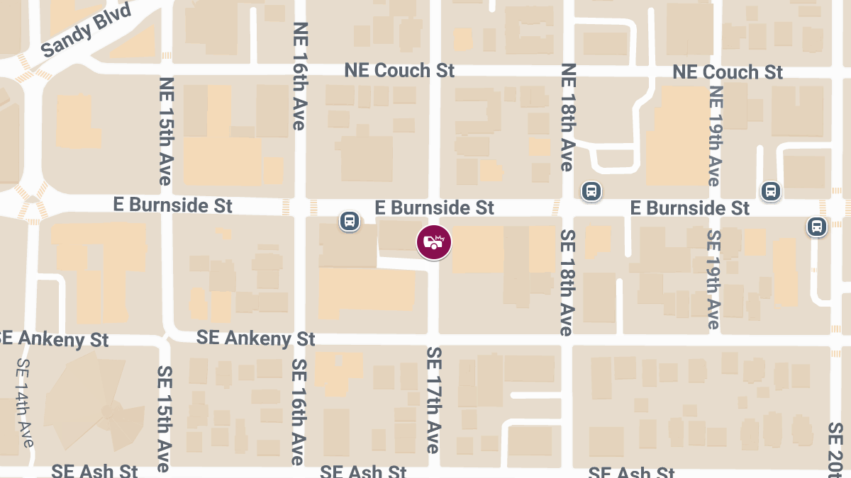 Injury Collision at E Burnside St & SE 17th Ave