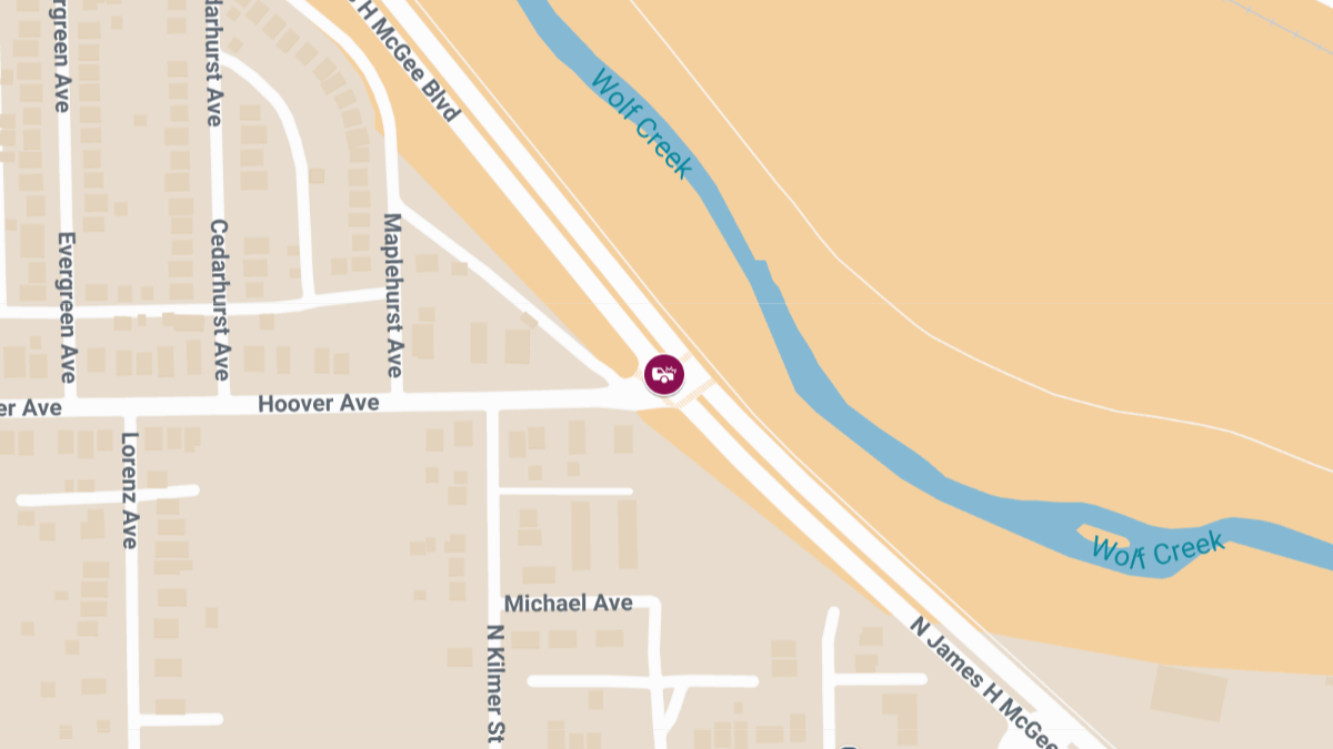 Injury Collision at Hoover Ave & N James H McGee Blvd