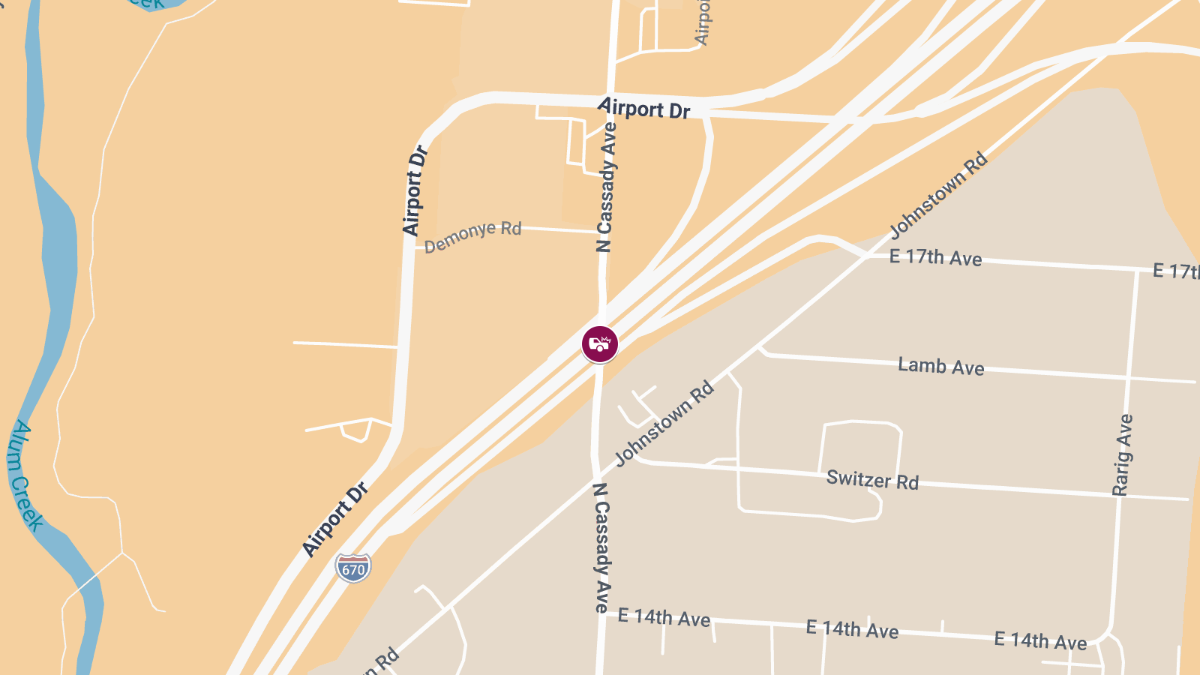 Injury Collision at I-670 E & N Cassady Ave