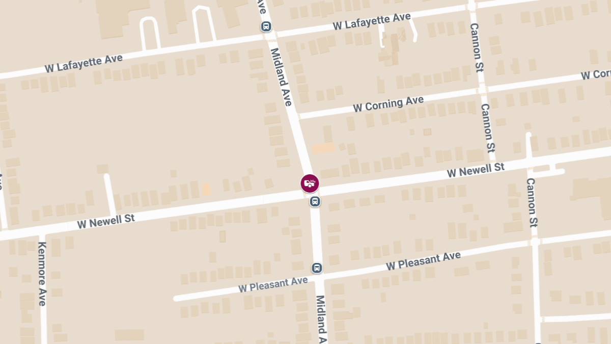 Injury Collision at Midland Ave & W Newell St