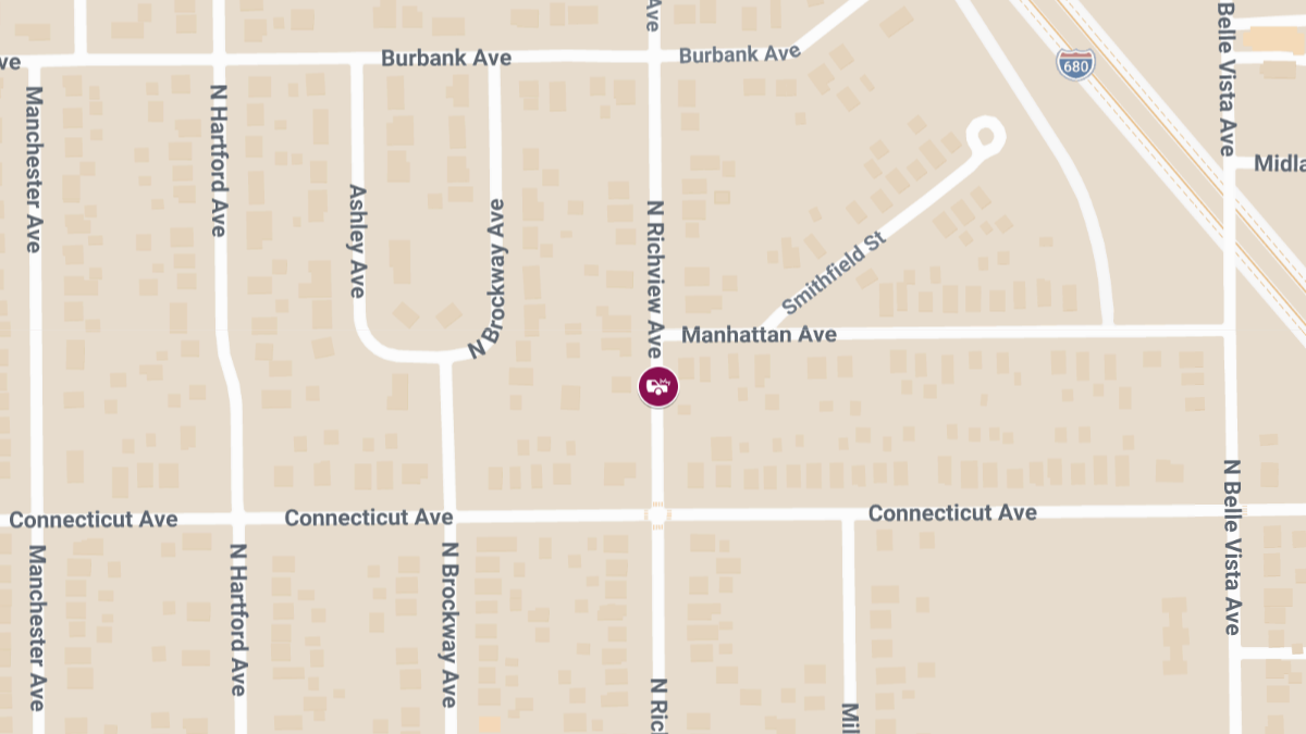 Injury Collision at N Richview Ave & Manhattan Ave