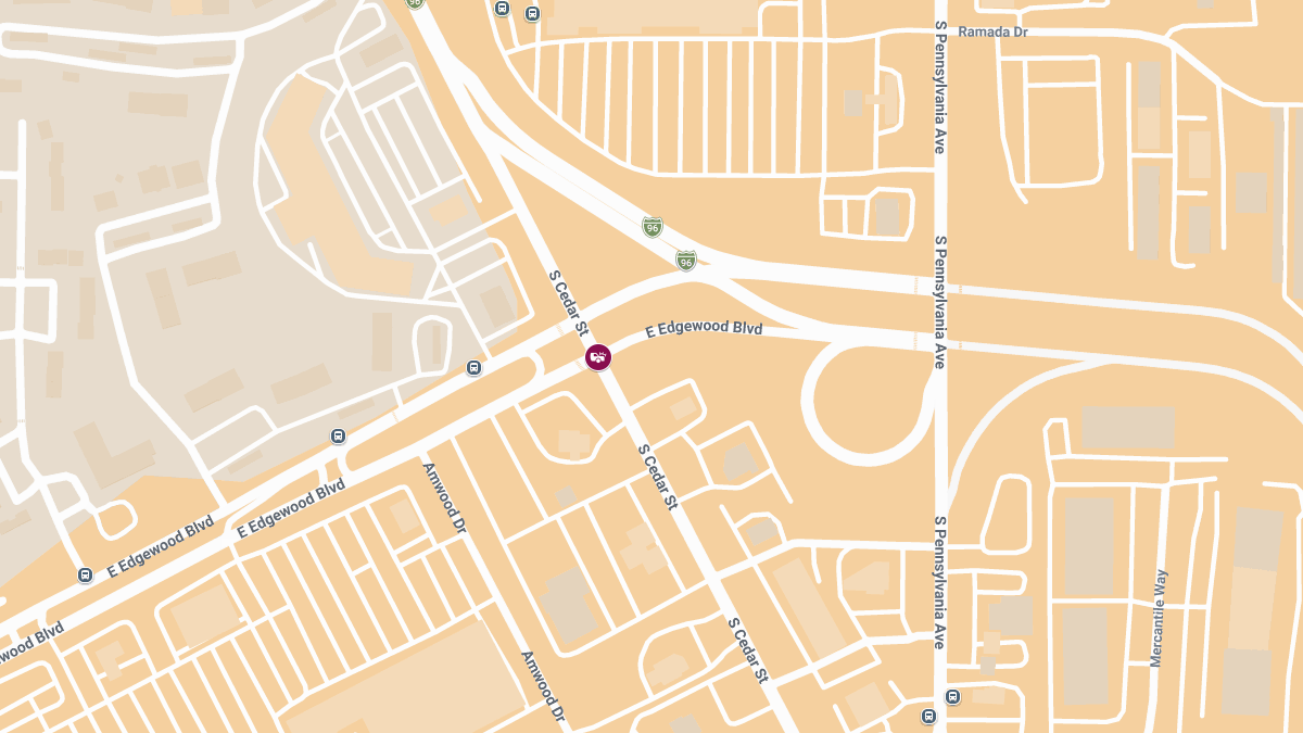 Injury Collision at S Cedar St and E Edgewood Blvd