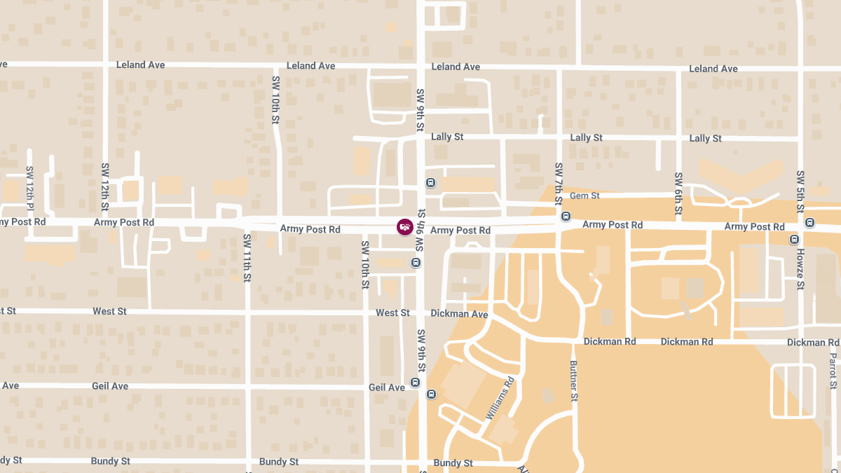 Injury Collision at SW 9th St & Army Post Rd