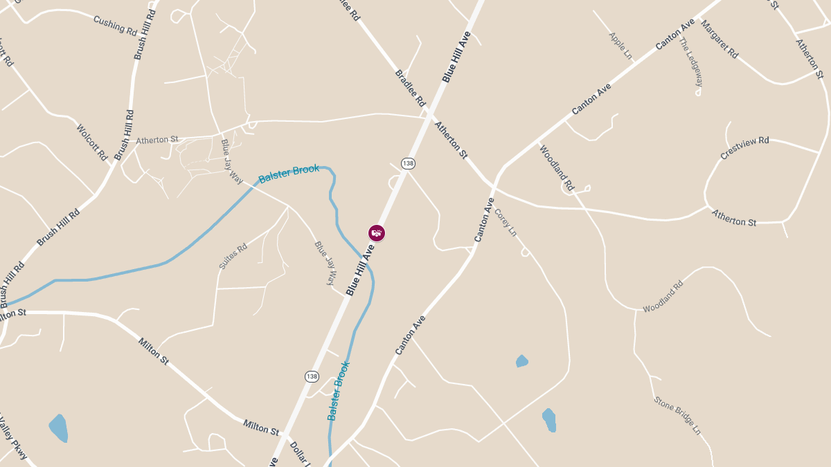 Injury Collision on Blue Hill Ave Near Curry College