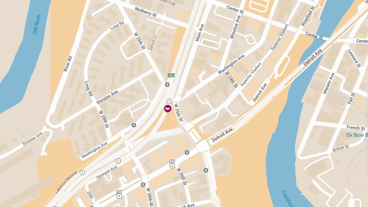 Injury Collision on Cleveland Memorial Shoreway Near W 25th St