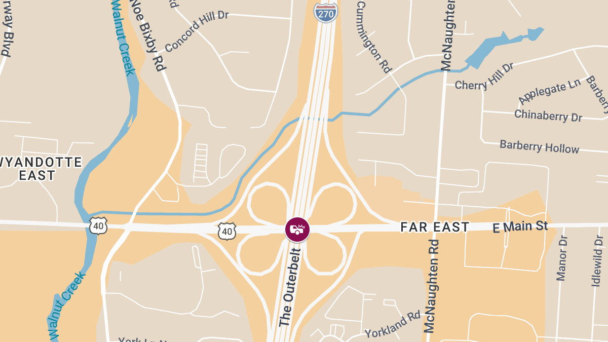Injury Collision on I-270 North at E Main St