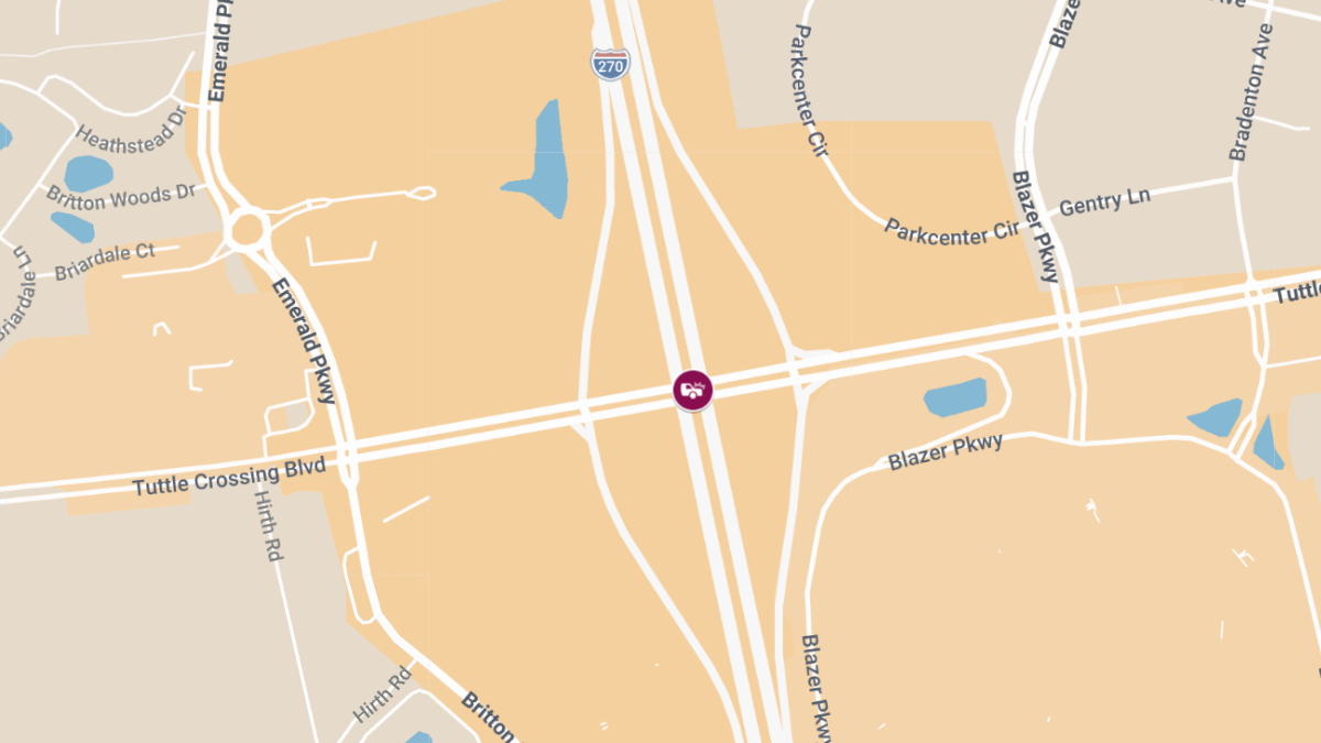 Injury Collision on I-270 S at Tuttle Crossing Blvd